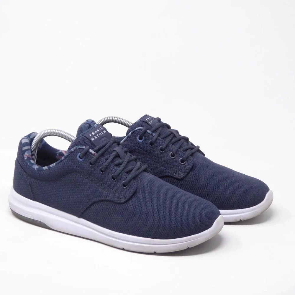 Travis Mathew Mens The Daily 2.0 Woven Sneakers Navy Blue Size 9.5